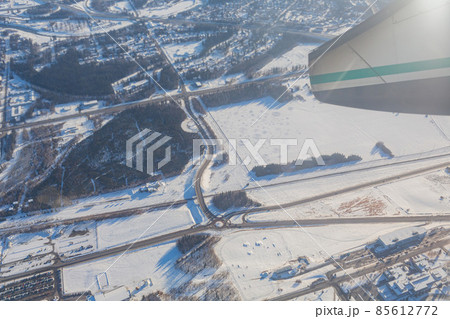 Aerial view of some snowy landscape of Anchorage Aerial view of some snowy landscape of Anchorage 85612772