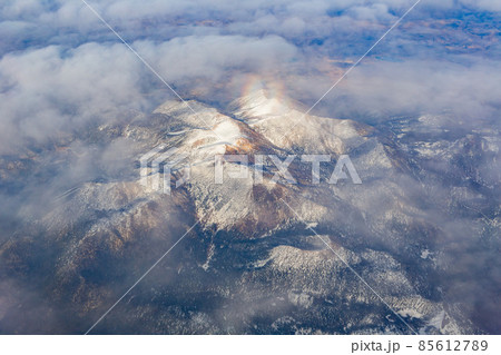 Aerial view of some snowy mountain 85612789