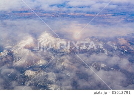 Aerial view of some snowy mountain 85612791