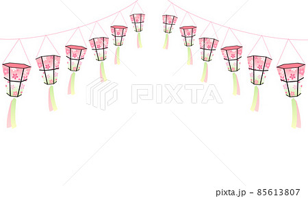 花見の提灯のベクターイラスト(春,桜) 85613807