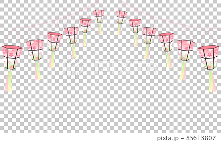 花見の提灯のベクターイラスト(春,桜) 85613807