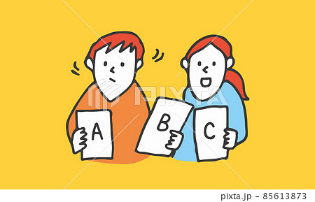 相見積もりを取得して検討する男女のイラスト 相見積もりを取得して検討する男女のイラスト 85613873