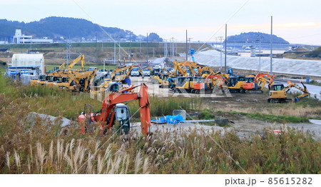 震災復興工事中の海南三陸町志津川 震災復興工事中の海南三陸町志津川 85615282