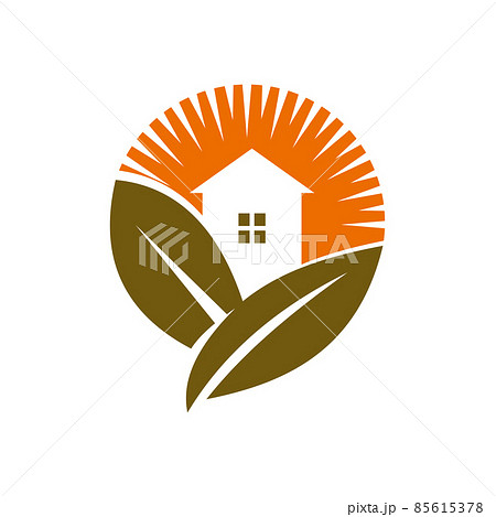 Real estate Sun Leaf icon Illustration Brand company Real estate Sun Leaf icon Illustration Brand company 85615378