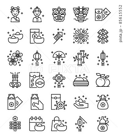 chinese new year simple line icon 85615552