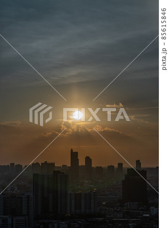 Beautiful city view of Bangkok before the sunset creates relaxing feeling for the rest of the day. Beautiful city view of Bangkok before the sunset creates relaxing feeling for the rest of the day. 85615846