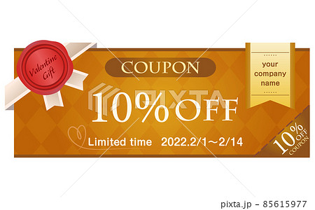 10%offのバレンタインクーポン（ベクター）です。 85615977