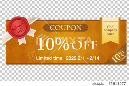 10%offのバレンタインクーポン（ベクター）です。 85615977