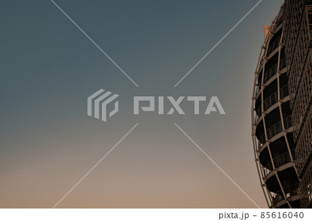 Side view of Modern building metal structure on a background of blue sky. 85616040