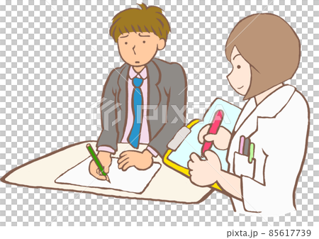 成人發育障礙：一名男性上班族正在接受臨床心理學家的心理測試 85617739