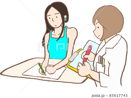 パーソナリティ障害 臨床心理士の心理検査を受ける女性 パーソナリティ障害 臨床心理士の心理検査を受ける女性 85617743