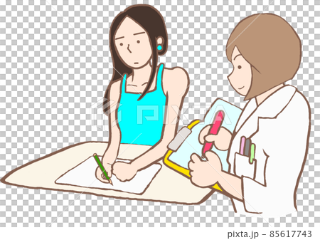 パーソナリティ障害 臨床心理士の心理検査を受ける女性 パーソナリティ障害 臨床心理士の心理検査を受ける女性 85617743