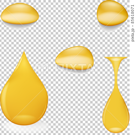 Oil drop or honey isolated on transparent background as industrial and  petroleum concept. vector illustration. Stock Vector