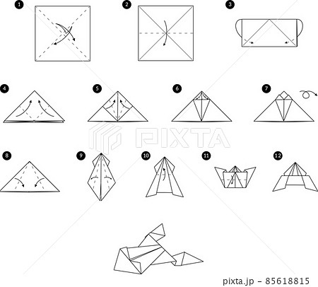 Tutorial how to make origami frog. Step by step 85618815