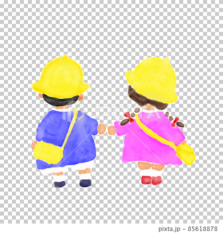 Back view of boys and girls entering kindergarten (no line) 85618878