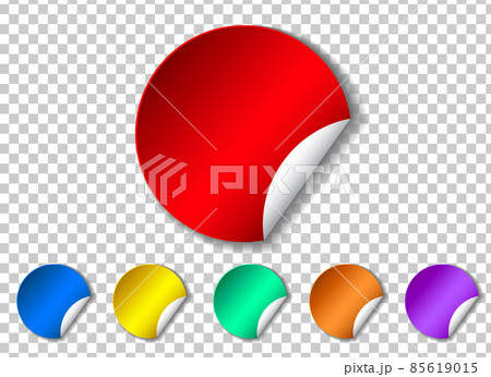 Set of sticker with peel off corner isolated on transparent background Set of sticker with peel off corner isolated on transparent background 85619015