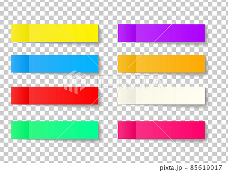 Post note sticker set. Paper sticky tape with shadow. office color post sticks for advertising Post note sticker set. Paper sticky tape with shadow. office color post sticks for advertising 85619017