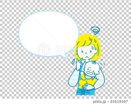 Crying baby and troubled mom 85619397