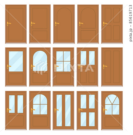 Set of the various doors on the white background, stock vector illustration Set of the various doors on the white background, stock vector illustration 85619713