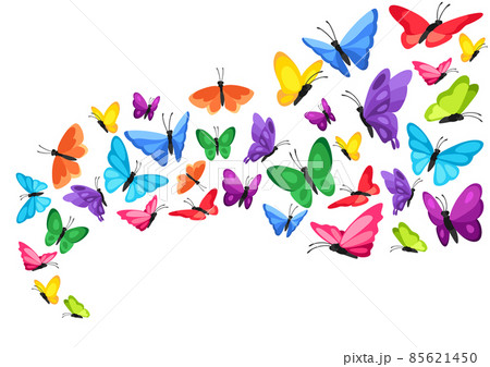 Background design with decorative butterflies. Colorful abstract insects. 85621450