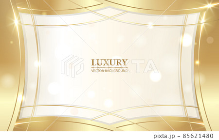 Golden luxury frame with abstract gold linesのイラスト
