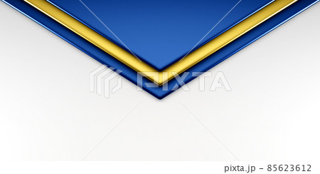 Envelope cover in blue golden color. 3D Render Illustration 85623612
