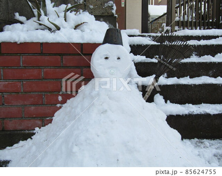 家の前の道の除雪の雪で作った雪達磨 家の前の道の除雪の雪で作った雪達磨 85624755