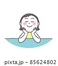 頬杖ついてうっとりしてる女の子 85624802