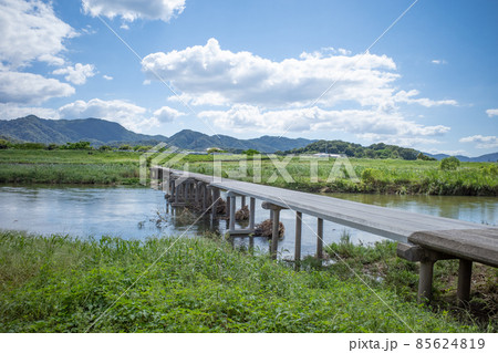 コンクリート製の沈下橋　広島県福山市　芦田川中流域 85624819
