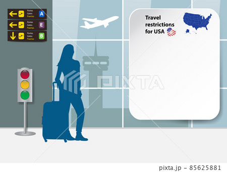 Travel restrictions for USA template vector. 85625881