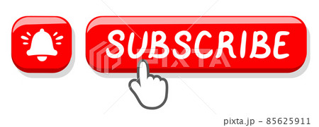 Subscribe button with bell and hand cursor 85625911