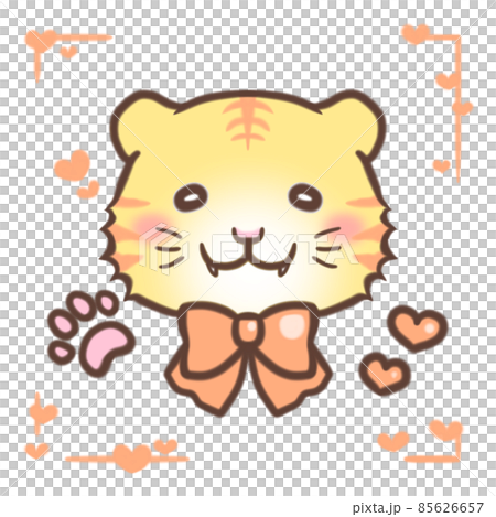 オレンジの虎の子正面顔 オレンジの虎の子正面顔 85626657