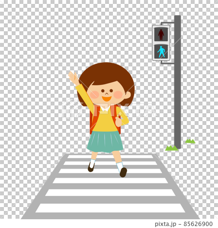 交通安全:綠燈時兒童過人行橫道 交通安全:綠燈時兒童過人行橫道 85626900