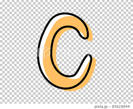 Handwritten alphabet vector illustration capital letter C 85628044