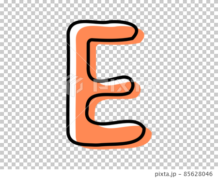 手寫字母矢量插圖大寫字母 E 85628046