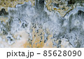 Marble texture of white and gold color. Luxurious abstract fluid art painting on the background of the technique of alcohol ink in black and gold colors. 85628090