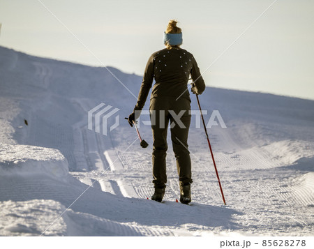 cross country nordic skiing in dolomites 85628278