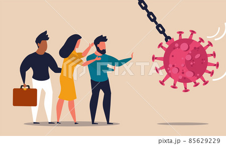 Business team of the company as a shield against the corona. Economic insurance health for vaccine people vector illustration. Pandemic attack and stimulus group employee. Safety colleague and protect Business team of the company as a shield against the corona. Economic insurance health for vaccine people vector illustration. Pandemic attack and stimulus group employee. Safety colleague and protect 85629229