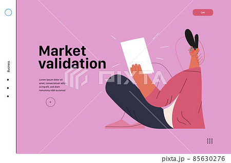 Startup illustration, website landing template. Concept of building new business 85630276