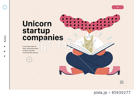 Startup illustration, website landing template. Concept of building new business 85630277