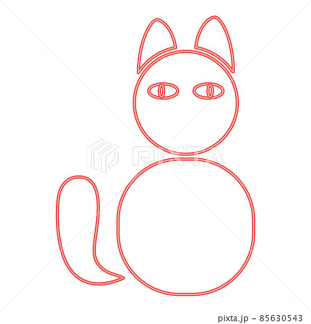 Neon cat red color vector illustration image flat style Neon cat red color vector illustration image flat style 85630543