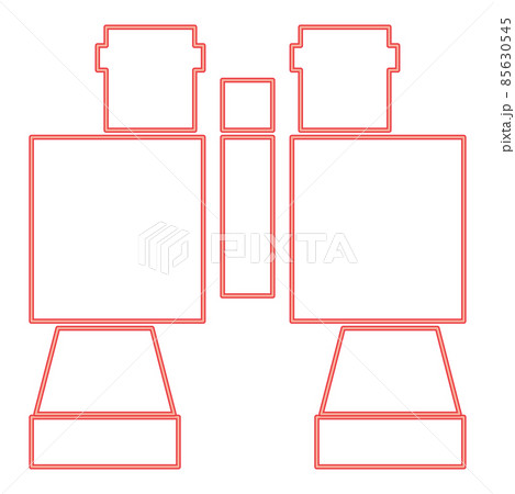 Neon binocular pair of glasses red color vector illustration image flat style Neon binocular pair of glasses red color vector illustration image flat style 85630545