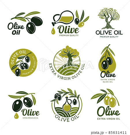 Olive badges. Healthy natural products...のイラスト素材 [85631411] - PIXTA