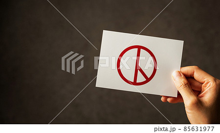 韓国の大統領選イメージ 投票マークを持った女性の手の写真素材