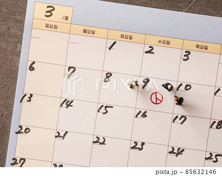 韓国の大統領選イメージ　カレンダーとミニチュアフィギュア 85632146