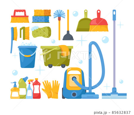Set of Cleaning Service Equipment, Supplies for Washing Room. Maid Tools, Vacuum Cleaner for Washing and Housekeeping Set of Cleaning Service Equipment, Supplies for Washing Room. Maid Tools, Vacuum Cleaner for Washing and Housekeeping 85632837