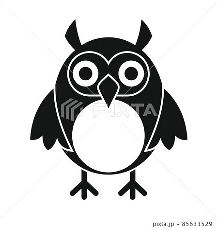 Wise scholar owl black simple silhouette vector icon 85633529