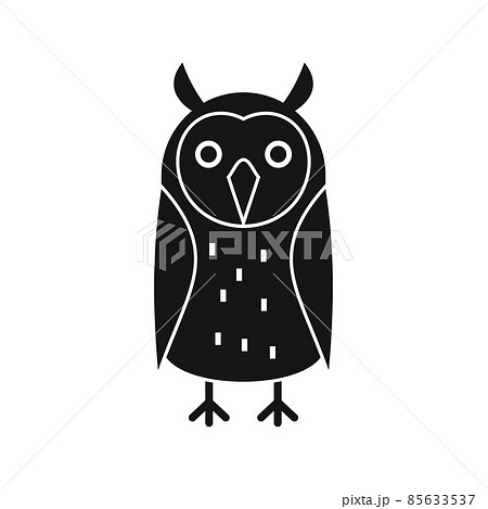 Wise funny owl black simple silhouette vector icon 85633537