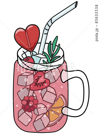 Cocktail with a Straw in the Shape of a Heart Party Illustration in Groovy  Style Temporary Sticker or Badge 12681030 Vector Art at Vecteezy