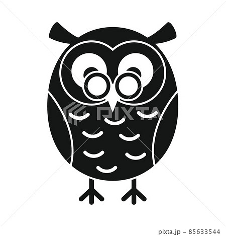 Mascot owl black simple silhouette vector icon 85633544